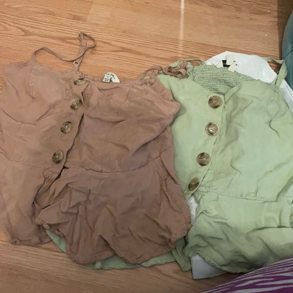 Pink and green button up tank tops - Picture 1 of 1